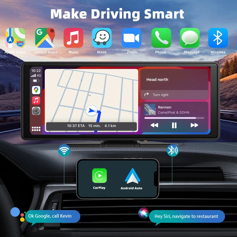 Wireless CarPlay Dashboard Stereo