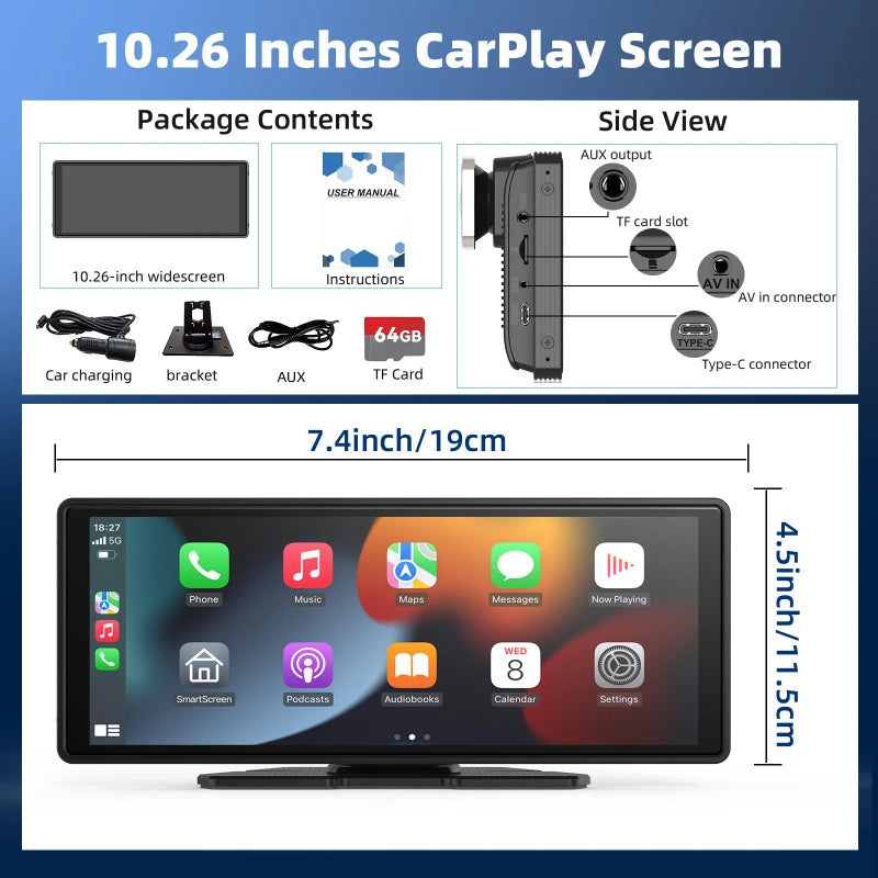Wireless CarPlay Dashboard Stereo